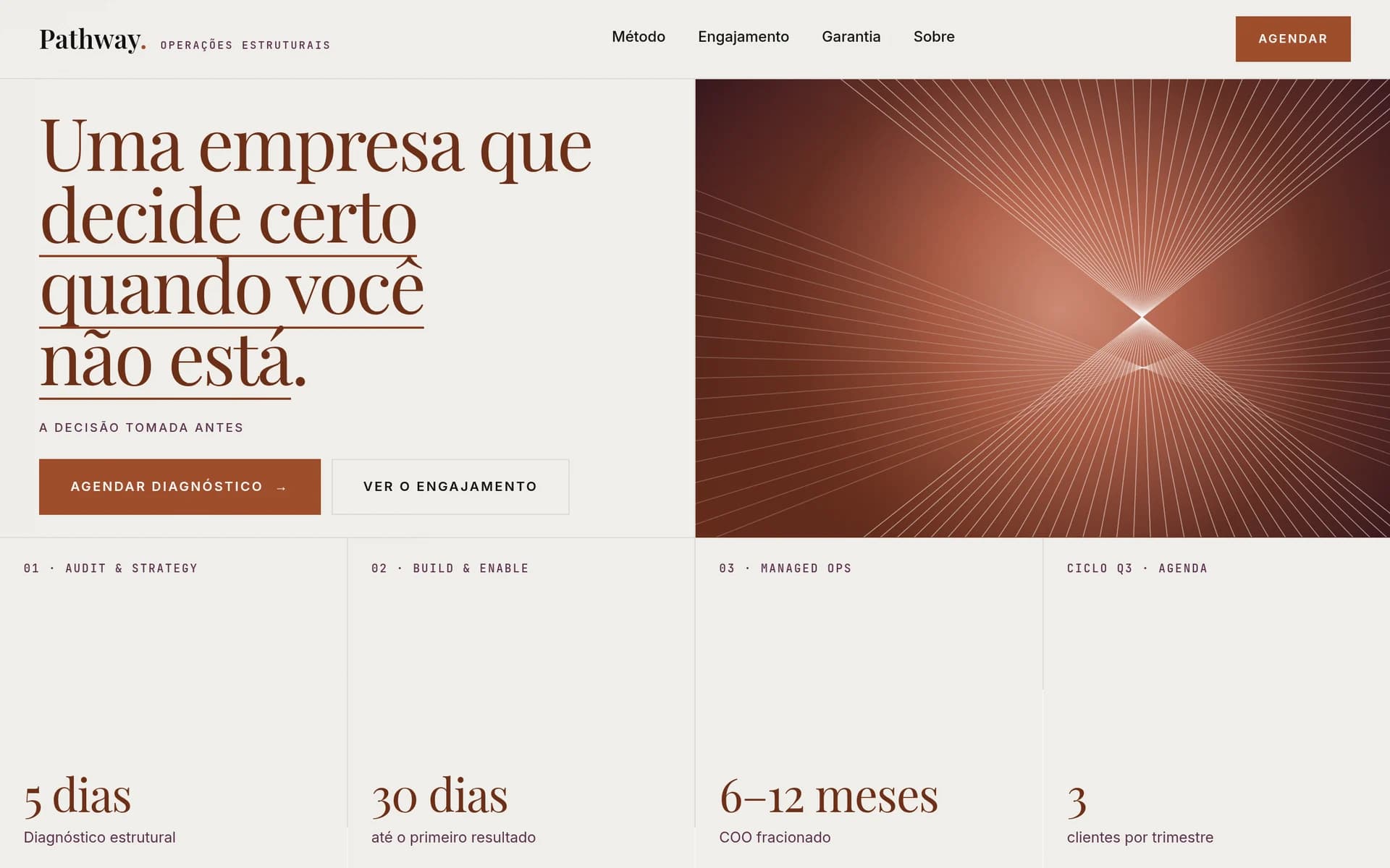 Primeira tela do site Pathway